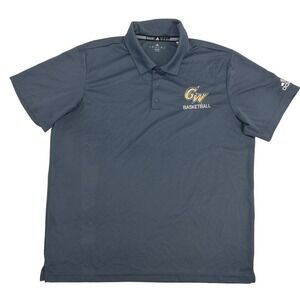 George Washington Revolutionaries Shirt Men XL Gray adidas‎ Polo Basketball
